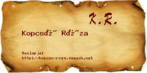 Kopcsó Róza névjegykártya