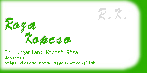 roza kopcso business card