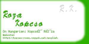 roza kopcso business card